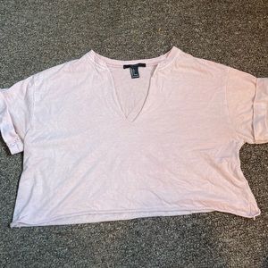 Light Pink Forever 21 Cropped Tee